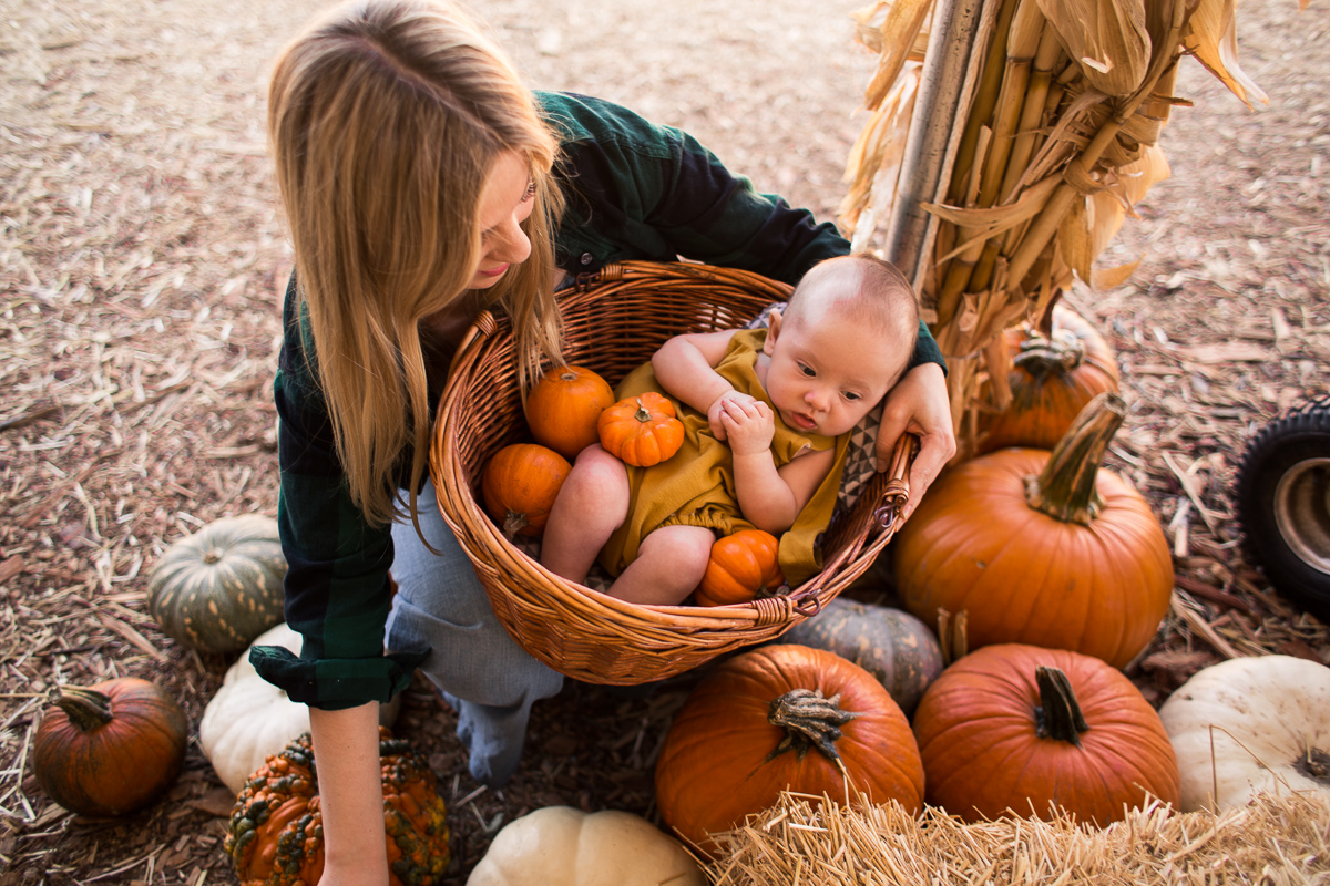 pumpkin patch baby photoshoot